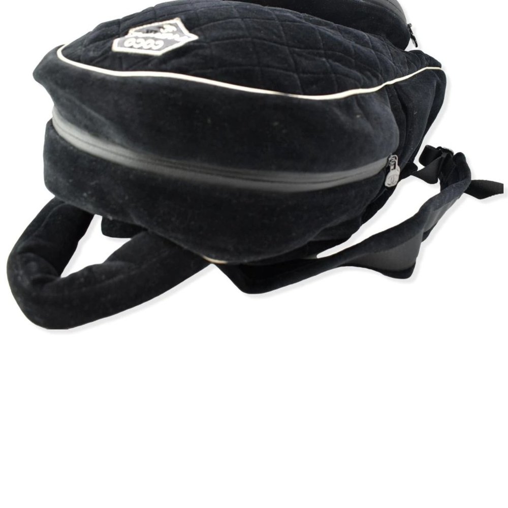 CHANEL  Coco Neige Front Pocket Quilted Velvet Backpack Bag Black - Picture 5 of 11